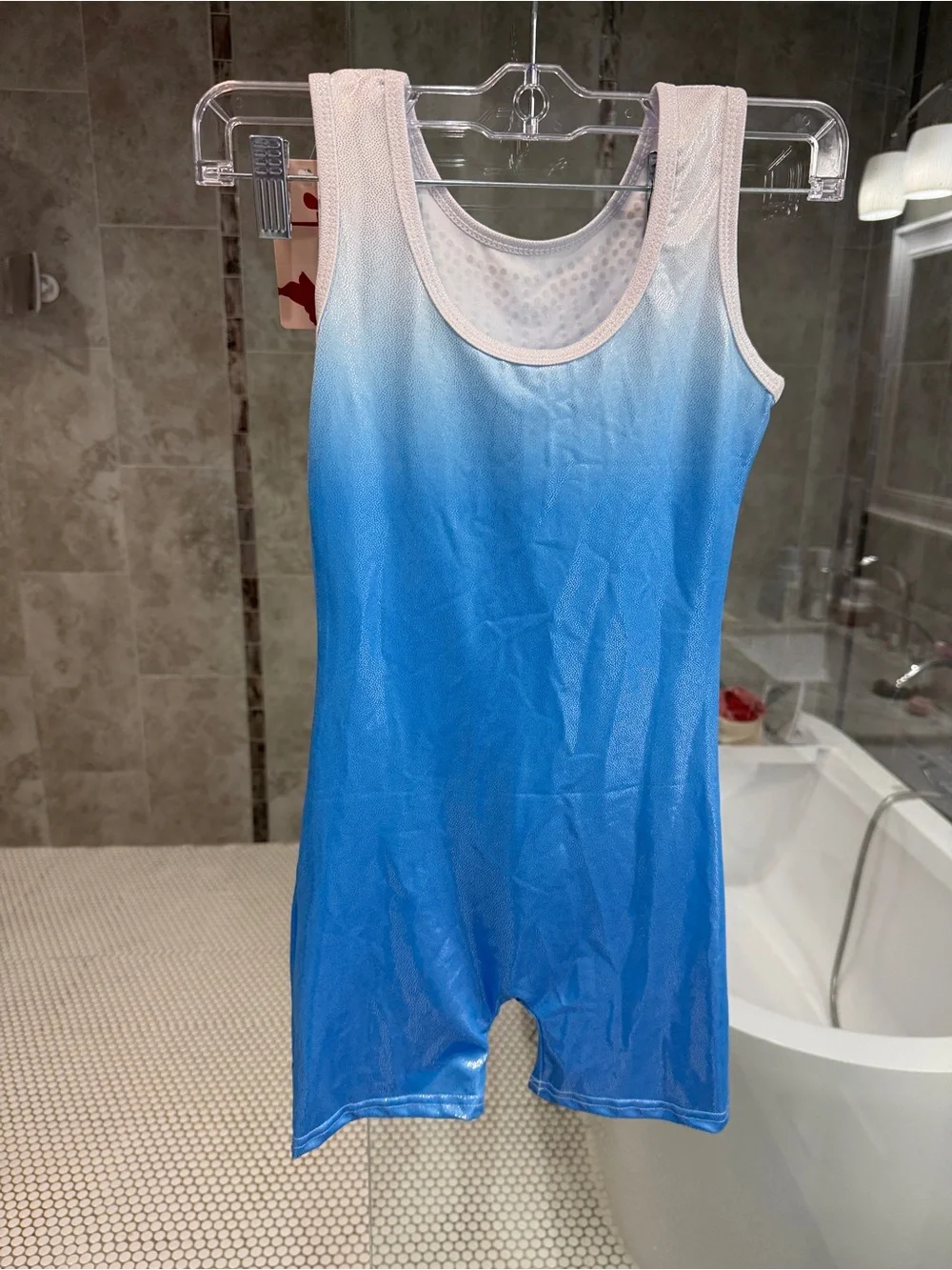 Girls Blue Ombré Athletic Unitard - Size 10 (*NWT)